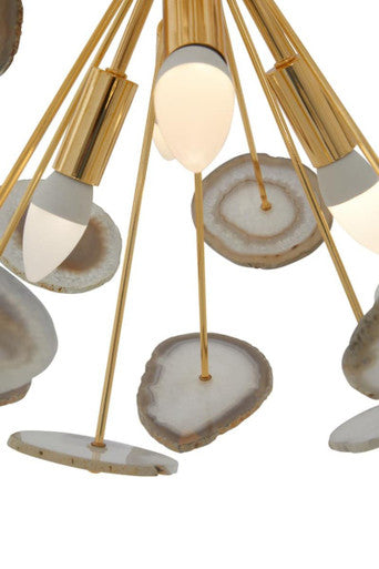 Gold and Agate 12 Light Ceiling Light | Glamour
