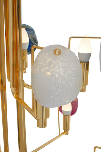 Gold and Agate 10 Light Ceiling Light | Glamour