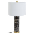 Black Marble Table Lamp with Ivory Shade | Ebony