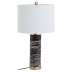 Black Marble Table Lamp with Ivory Shade | Ebony