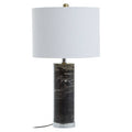 Black Marble Table Lamp Chrome Base | Ebony
