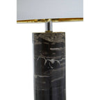 Black Marble Table Lamp Chrome Base | Ebony