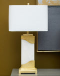 Edith Table Lamp in White Marble and Gold