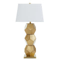 Gold Glass Table Lamp with Brushed Gold Base | Eleri