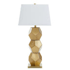 Gold Glass Table Lamp with Brushed Gold Base | Eleri