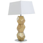 Gold Glass Table Lamp with Chrome Base | Eleri