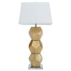 Gold Glass Table Lamp with Chrome Base | Eleri