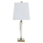 Circular Marble Table Lamp with Ivory Shade | Elora