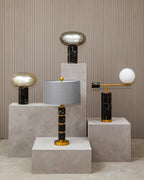 Grey Fabric Shade Table Lamp | Marmo
