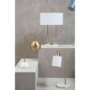 Nolan White Fabric Shade Table Lamp