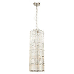 Glass and Chrome Finish Large Vertical Pendant Light | Karli