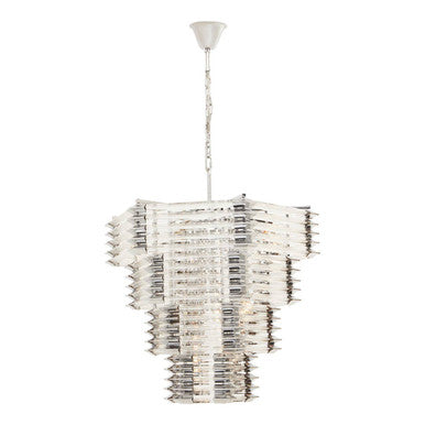 Karli Glass And Chrome Finish Prism Light With Fifteen Bulbs