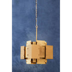 Metal Brass Finish Pendant Light with Four Bulbs | Karlo