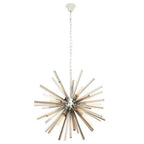 Chrome Finish and Smoked Glass Starburst Pendant Light | Karlo