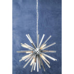 Chrome Finish and Smoked Glass Starburst Pendant Light | Karlo