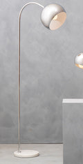 Floor Chrome Finish Lamp with White Base | Karter