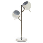 Chrome Finish Table Lamp with Two Lights | Karter
