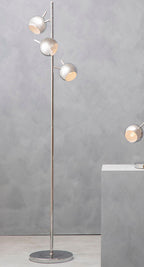 Chrome Finish Floor Lamp with Three Lights | Karter