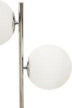 White Glass with Chrome Table Lamp | Karter