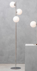 Karter Chrome Finish And White Glass Floor Lamp