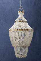 Natural White and Amber Shell Pendant Shade | Palu