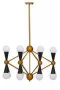 Brass and Black 16 Bulb Statement Pendant Light | Orko