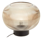 Large Ribbed Smoked Glass Table Lamp | Enola