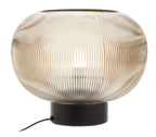Large Ribbed Smoked Glass Table Lamp | Enola