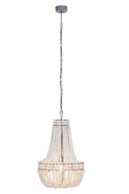 Antique White Wooden Beads Chandelier | Lapiz