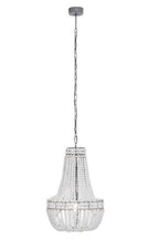 Antique White Wooden Beads Chandelier | Lapiz