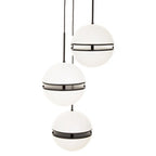 Three Ball Matt Black Pendant Light | Abira