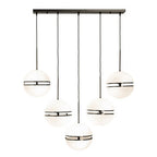 Five Ball Matt Black Pendant Light | Abira