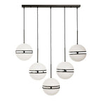 Five Ball Matt Black Pendant Light | Abira