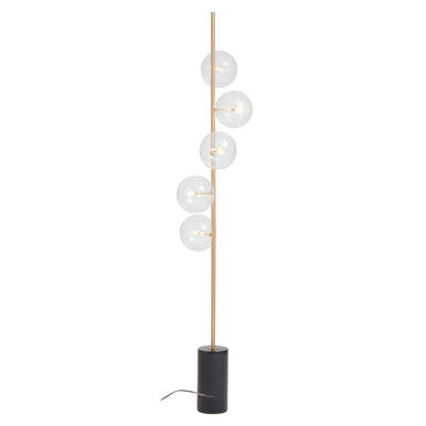 Black Marble and Brass 5 Bulb Floor Lamp | Abira