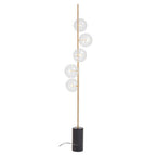 Black Marble and Brass 5 Bulb Floor Lamp | Abira