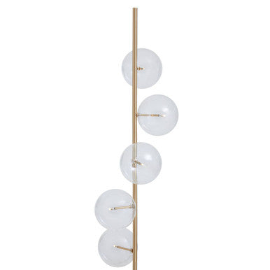 Black Marble and Brass 5 Bulb Floor Lamp | Abira