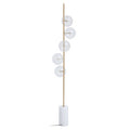 White Marble and Brass Finish 5 Bulb Floor Lamp | Abira