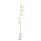 White Marble and Brass Finish 5 Bulb Floor Lamp | Abira