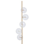 White Marble and Brass Finish 5 Bulb Floor Lamp | Abira