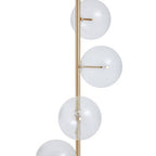 White Marble and Brass Finish 5 Bulb Floor Lamp | Abira
