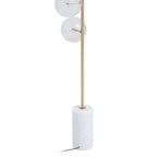 White Marble and Brass Finish 5 Bulb Floor Lamp | Abira