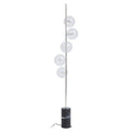 Black Marble and Nickel Finish 5 Bulb Floor Lamp | Abira