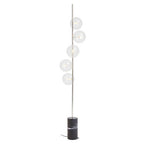 Black Marble and Nickel Finish 5 Bulb Floor Lamp | Abira