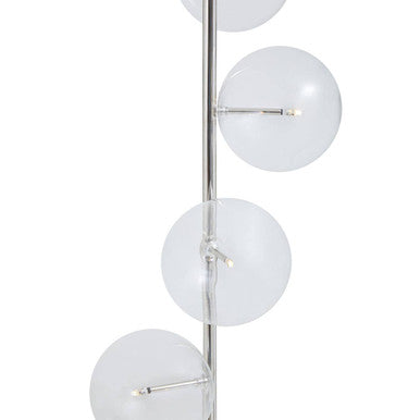 Black Marble and Nickel Finish 5 Bulb Floor Lamp | Abira