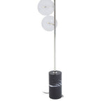 Black Marble and Nickel Finish 5 Bulb Floor Lamp | Abira