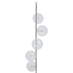 White Marble and Nickel Finish 5 Bulb Floor Lamp | Abira