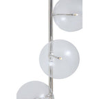 White Marble and Nickel Finish 5 Bulb Floor Lamp | Abira