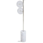White Marble and Nickel Finish 5 Bulb Floor Lamp | Abira