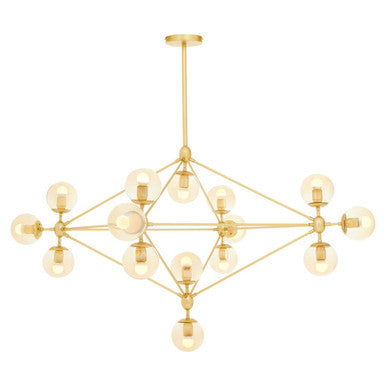 Gold Finish 15 Arm Statement Pendant Light | Abira