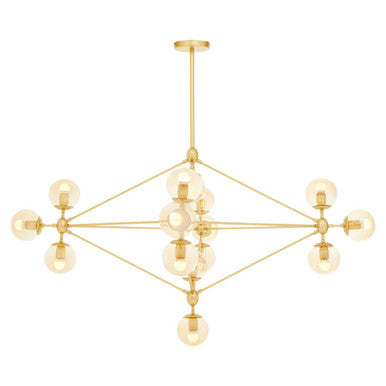 Gold Finish 15 Arm Statement Pendant Light | Abira